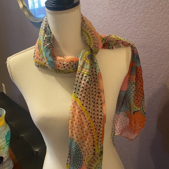3/$20 Amazing multicolored sheer mandala scarf! - Picture 6 of 16